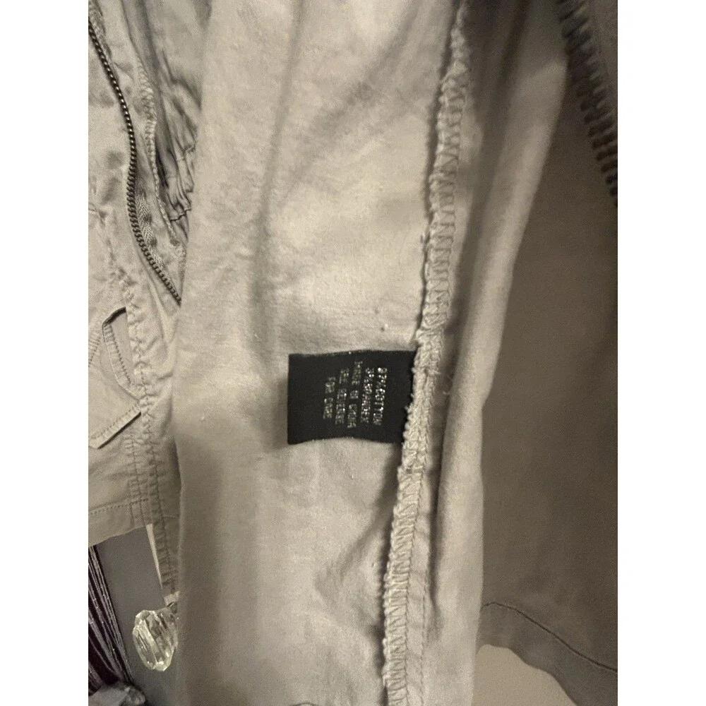 Baccini Beige Utility Safari Vest XL Zip Front Drawstring Waist Cargo‎ Pockets